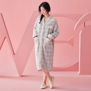 珊瑚绒睡袍女冬款加厚加绒长款高级感家居服浴袍甜美法式晨袍睡衣