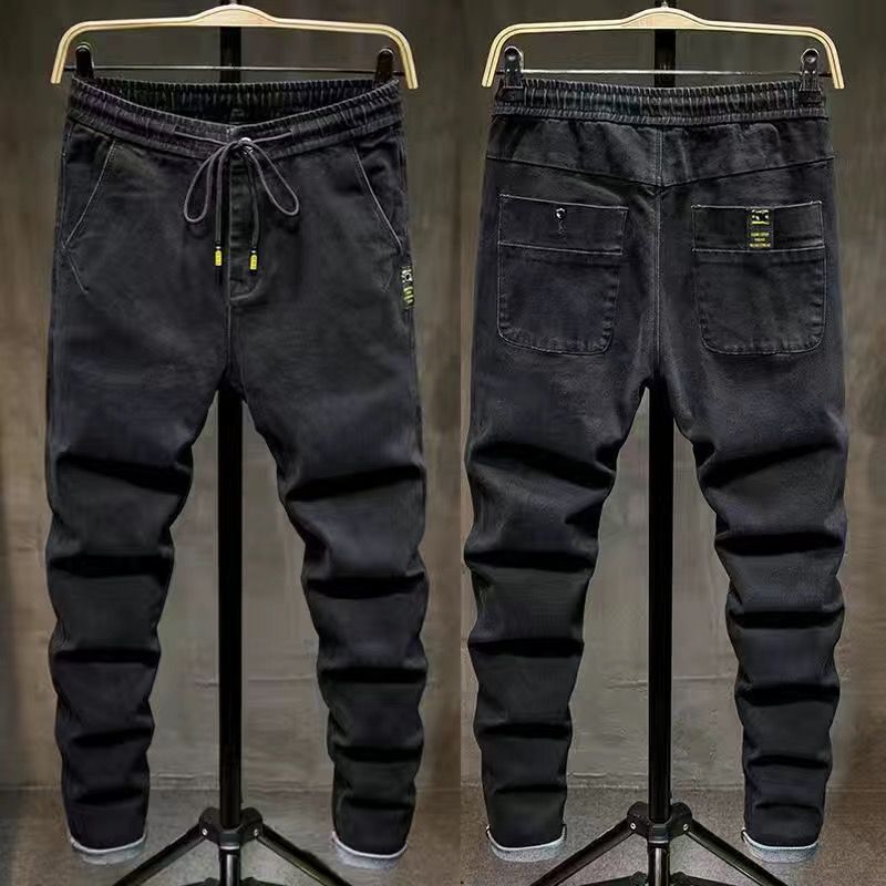 干活穿的裤子建筑工地耐磨耐脏弹力牛仔裤男宽松秋季大码裤劳保裤