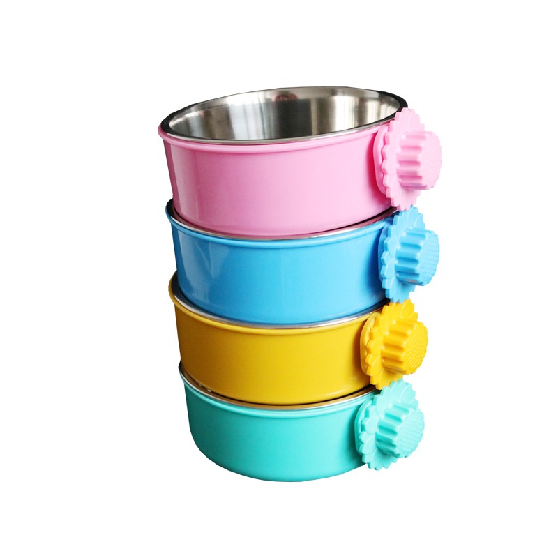 宠物食盆悬挂式不锈钢狗碗狗狗用品固定猫盆猫碗狗笼子饮水盆狗盆