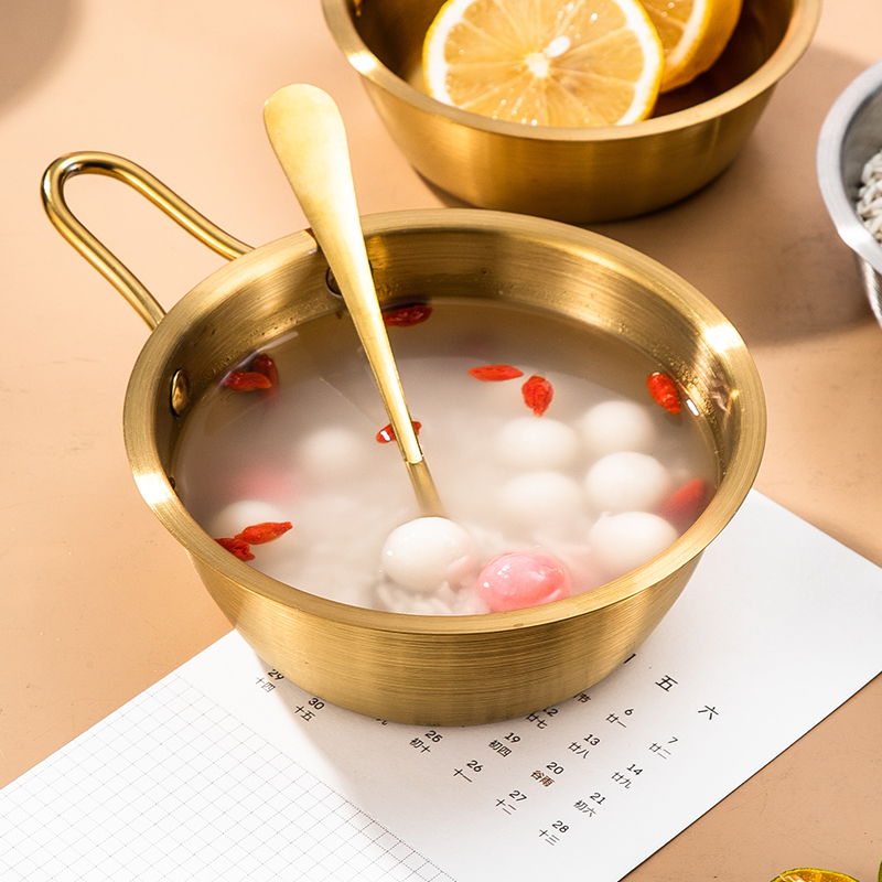 金色勺子韩式高颜值不锈钢汤匙创意饭勺调羹长柄精致大汤勺火锅勺