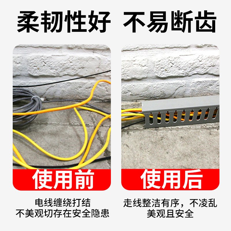 PVC布线走线槽工业电缆理线配电箱控制柜电表箱明装桥架配线槽