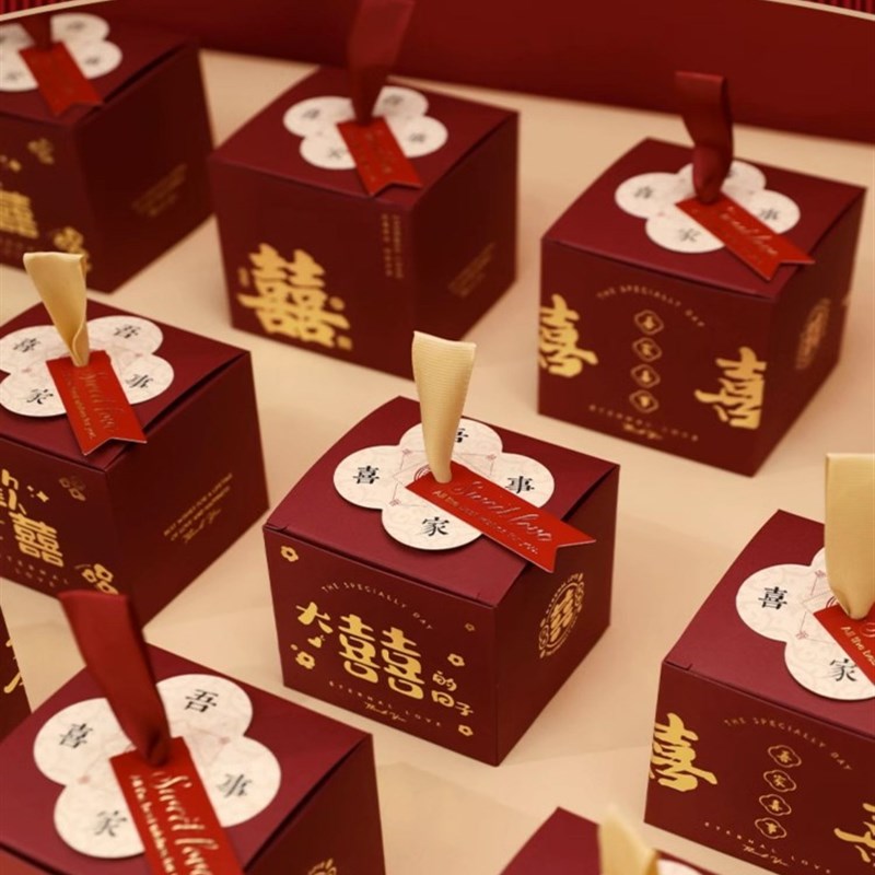 高级方形糖盒结婚喜糖盒子婚礼手提喜糖袋高级感糖果包装盒空盒子