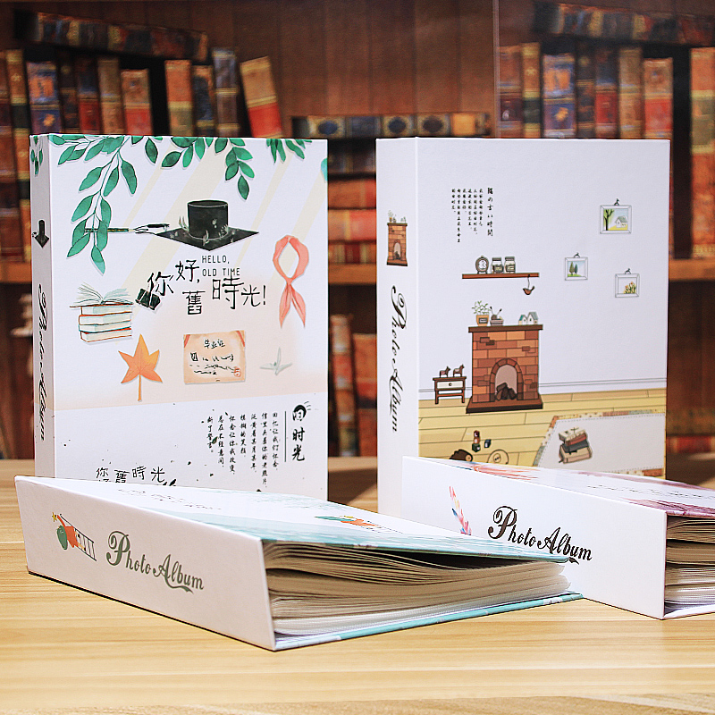 相册本插页式8寸过塑100张宝宝成长纪念册小清新情侣影集相簿家庭