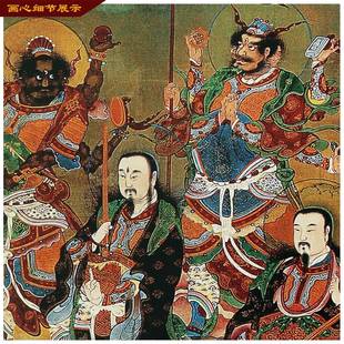 三官大帝北极四圣真君神像挂画人物画国画字画丝绸卷轴装饰画包邮