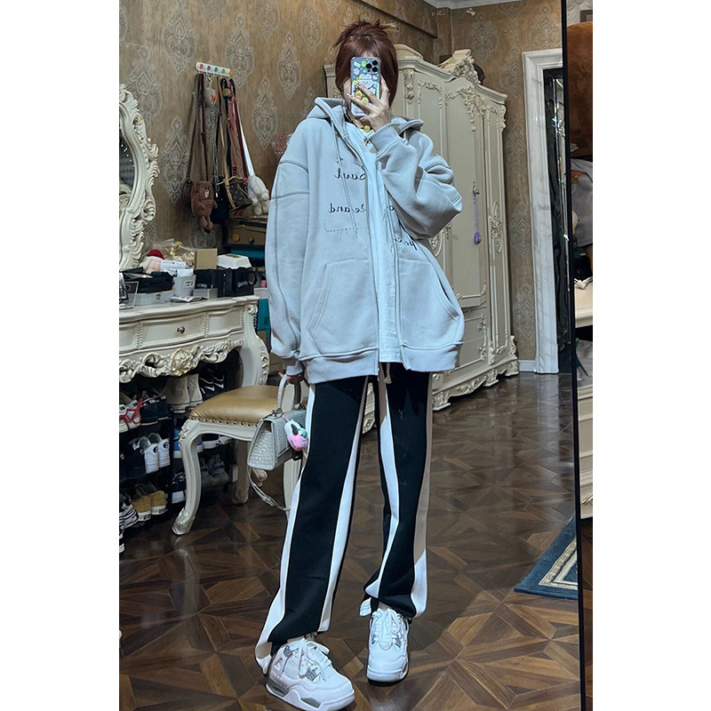 黑色直筒休闲西装裤女高腰夏季薄款大码胖mm宽松显瘦垂感阔腿裤子