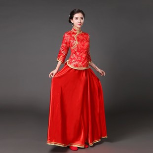 中国风演出服春新款古典舞蹈古筝合唱团民国风古装广场舞演出服女