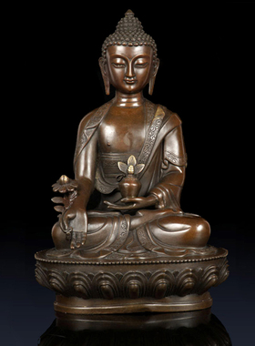 铜艺铺纯铜佛像摆件铜三宝佛释迦摩尼阿弥陀佛药师佛尼泊尔三世佛