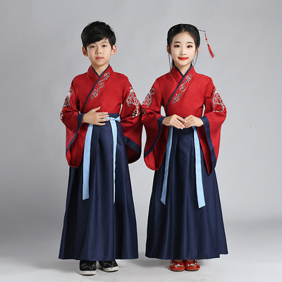 国学服装儿童男装汉服大班毕业典礼一年级小学生国学服古装演出服
