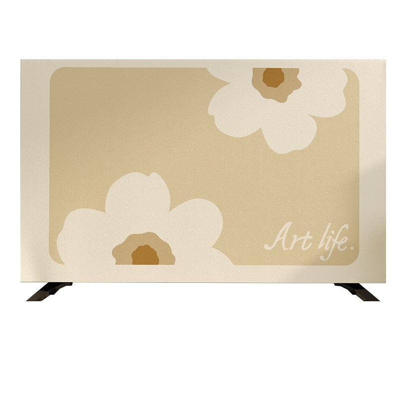 奶油风电视机防尘罩全包55寸65英寸75液晶台式壁挂式防滑盖布套罩