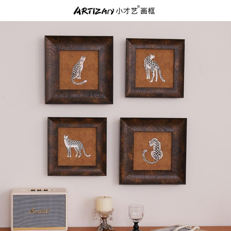 可定制尺寸中古实木复古画框国画拼图装裱挂墙油画外框A4空相框