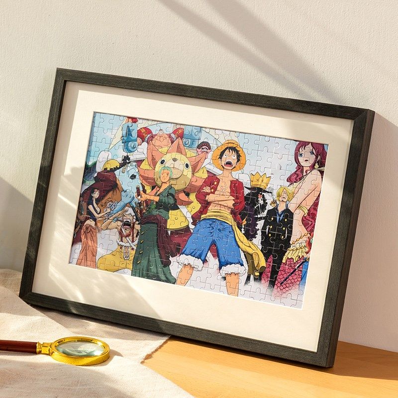 实木拼图画框空框2000片拼图大相框70x50相框裱框1000片框架定制