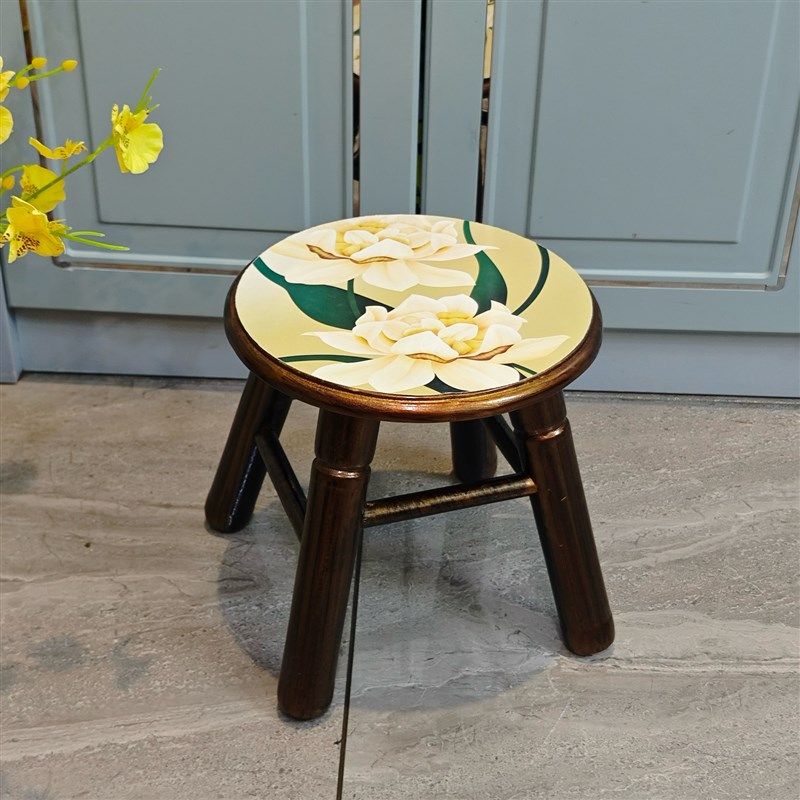 美式乡村田园凳子欧式凳子实木矮凳小圆凳小板凳家用凳多款可选