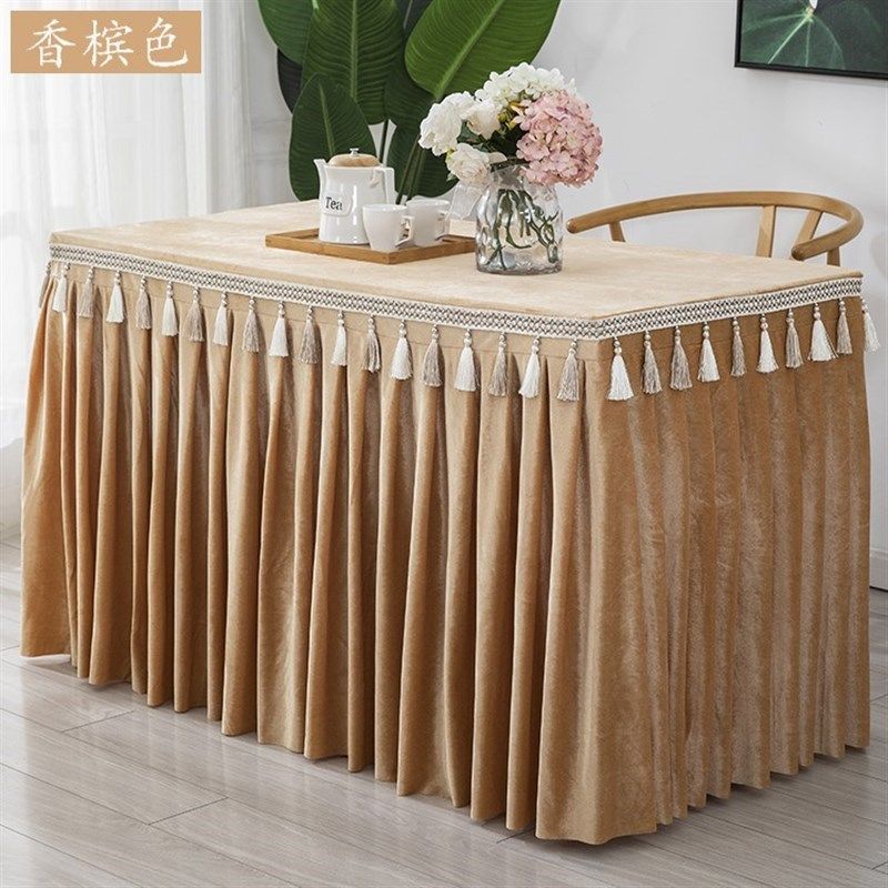 办公桌台呢新款实用绒布紫色会议室桌布台布长条桌长方形舞台台泥