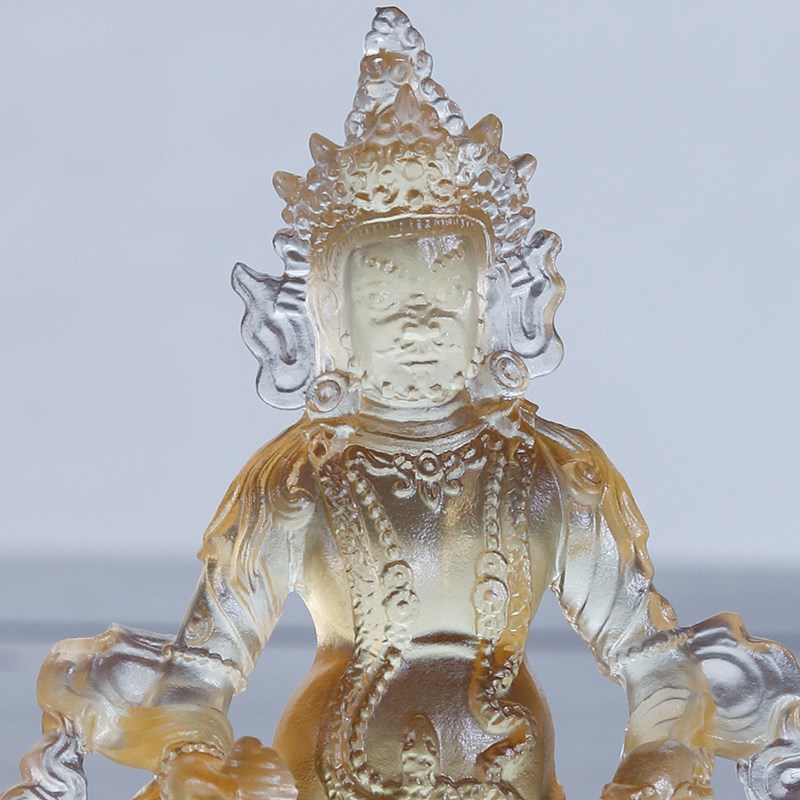 禅悦佛艺琉璃水供黄财神佛像五路财神家居办公桌面案台供奉工艺品