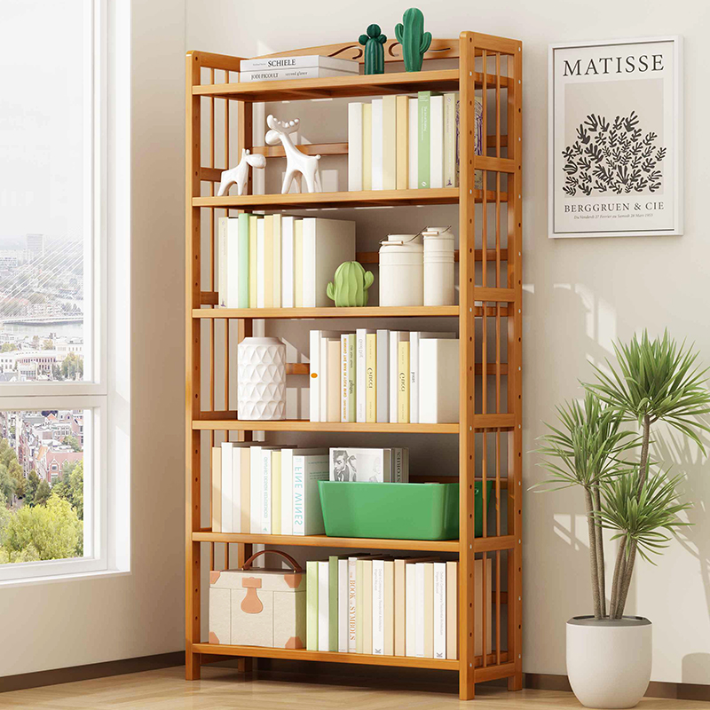 书架家用落地多层置物架儿童书柜摆件收纳架展示柜简约客厅储物架