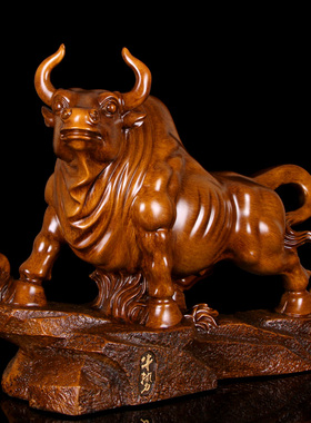 大号工艺品牛摆件家居客厅办公室老板桌装饰品公司店铺送开业礼品