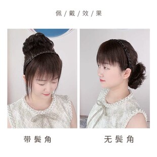 夏季薄款发箍刘海一体全真发前额头帘遮盖白发碎齐头顶补发假发片