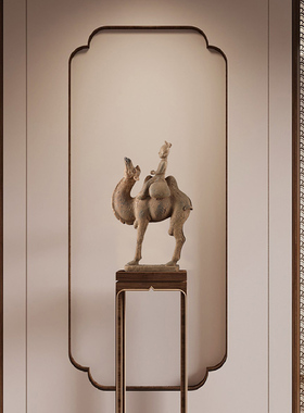 新中式唐朝丝绸陶俑摆件家居客厅书房办公室工艺礼品摆饰复古软装