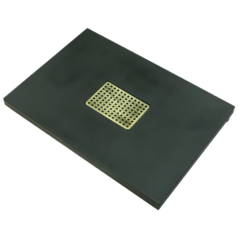 天然乌金石茶盘定制嵌入式实木茶桌茶台茶几中间面板整块石盘订做