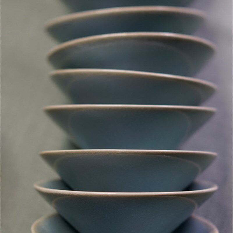 汝州原产地大观汝瓷茶具 超薄敞口斗笠杯 一级品 朱家汝窑 朱法喜