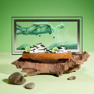 马鹿从前慢流沙画摆件沙漏装饰客厅办公室桌面生日礼物解压治愈