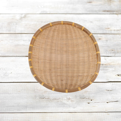 竹编宠物窝猫窝竹篮子带底座竹筐水果篮竹簸箕家用圆形沥水竹篓子