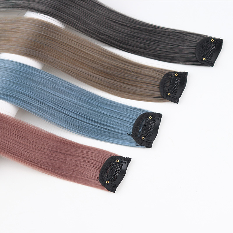 加厚挂耳染彩色假发片女长直发挑染隐形无痕一片式接发片可裁剪