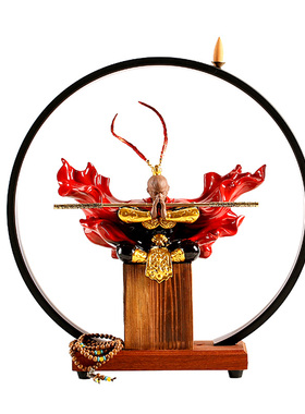 新中式灯圈斗战胜佛齐天大圣孙悟空摆件家居玄关客厅装饰工艺品