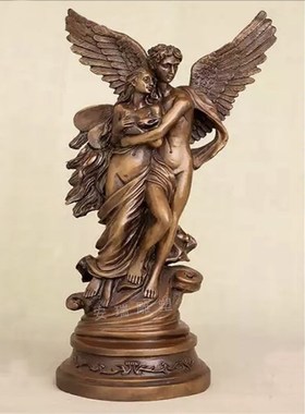 铸铜天使人物户外景观摆放铜雕西方欧式园林站像女神少女人物雕像