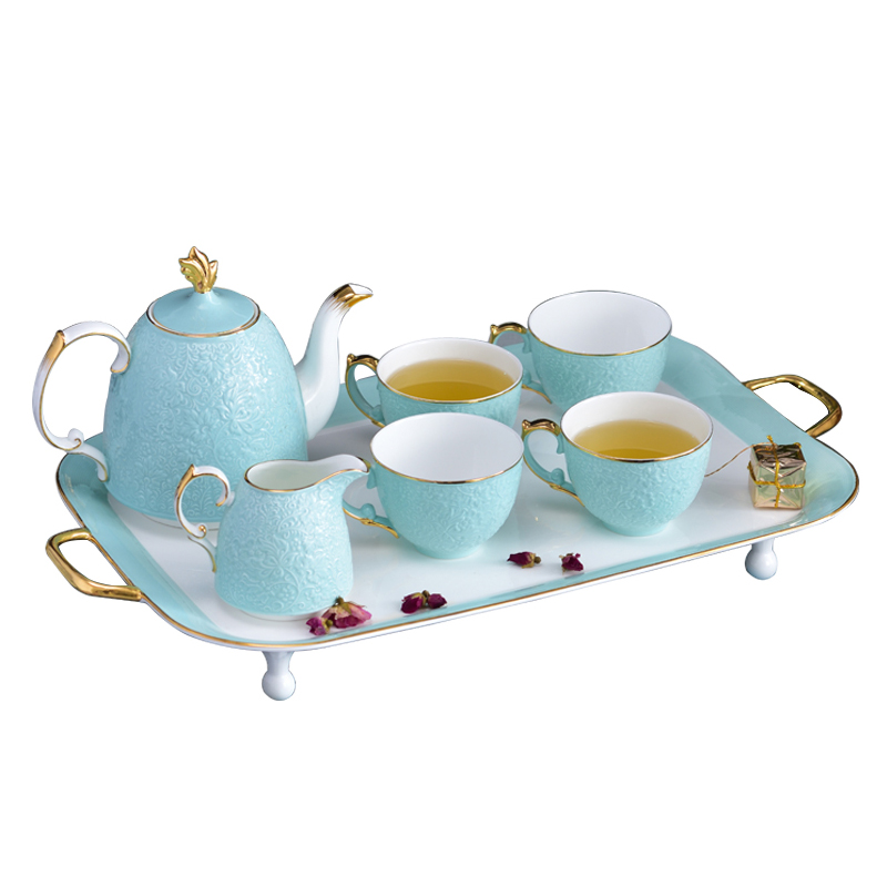咖啡具套装陶瓷欧式小奢华杯碟英式下午茶茶具轻奢北欧风骨瓷简约