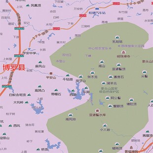 2021新款惠州市地图贴图办公室挂图高清防水墙壁贴超大装饰画定制