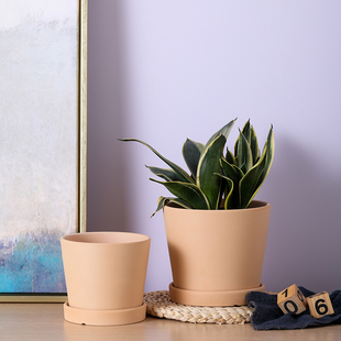 素烧DIY可手绘陶瓷素胚花盆 透气吸水多肉绿植盆栽陶土粗陶泥瓦盆