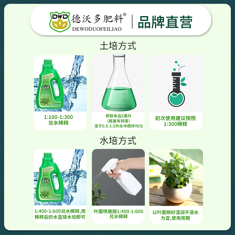 植物营养液薄荷专用型盆栽花卉绿植绿叶催根通用水培养花肥料家用