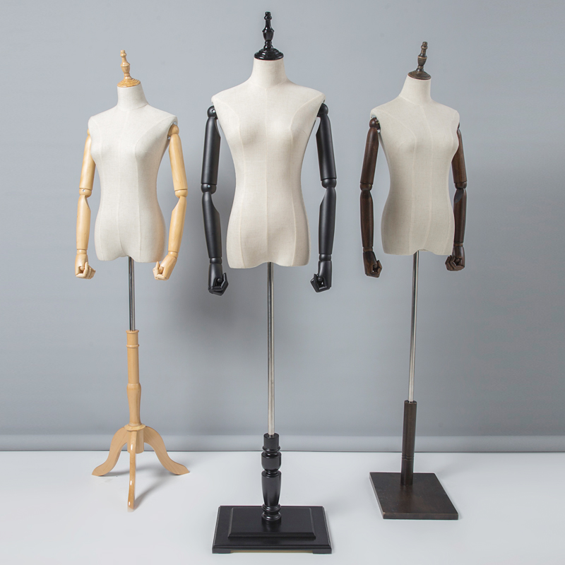 服装店模特道具带手女装半身展示衣架 拍照人台 立体裁剪女模特架