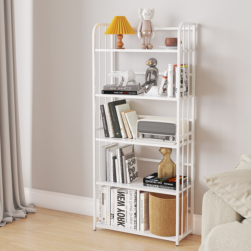 简易书架落地置物架铁艺客厅储物架儿童小型阅读收纳架子卧室书柜