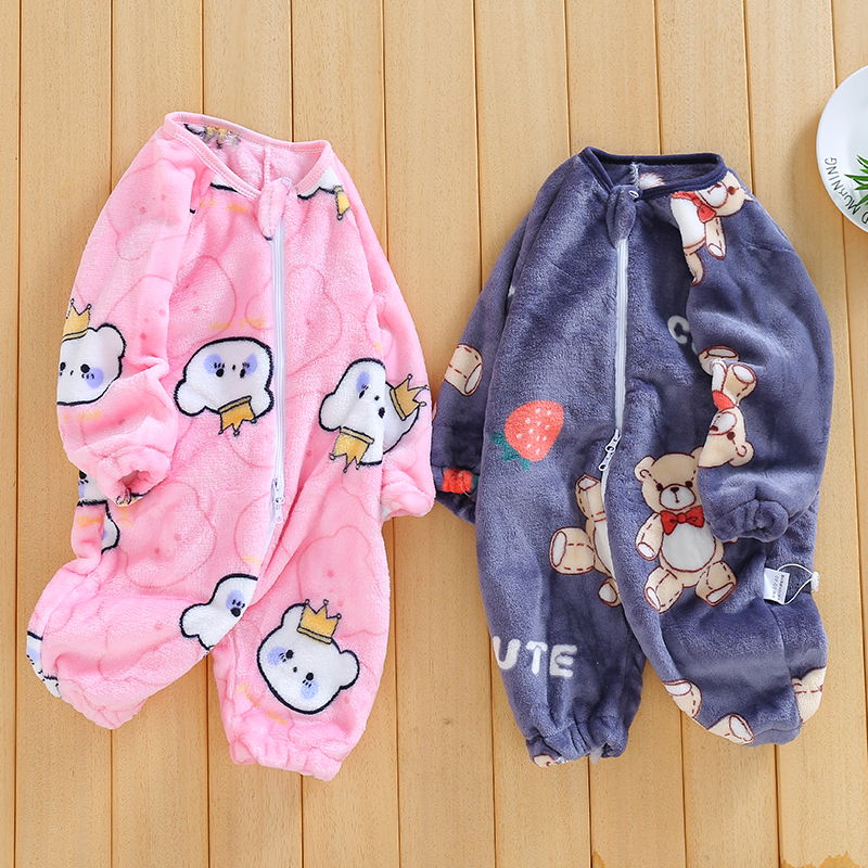 婴儿睡袋春秋男女宝宝加绒加厚新生儿保暖秋冬分腿连体睡衣防踢被