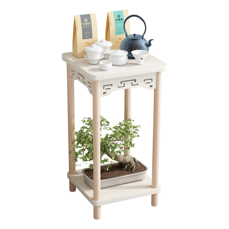 白色欧式小茶几沙发角几实木花几台边几电话客厅正方形茶几小方桌