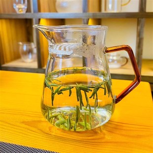 防爆大容量玻璃月牙公道杯茶漏一体分茶器耐高温加厚玻璃月牙公杯