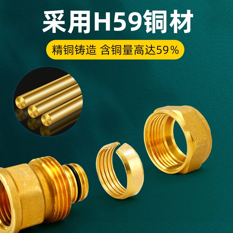 铝塑管卡套接头1216内丝活接自来水管直通内牙活接头1620转4分6分