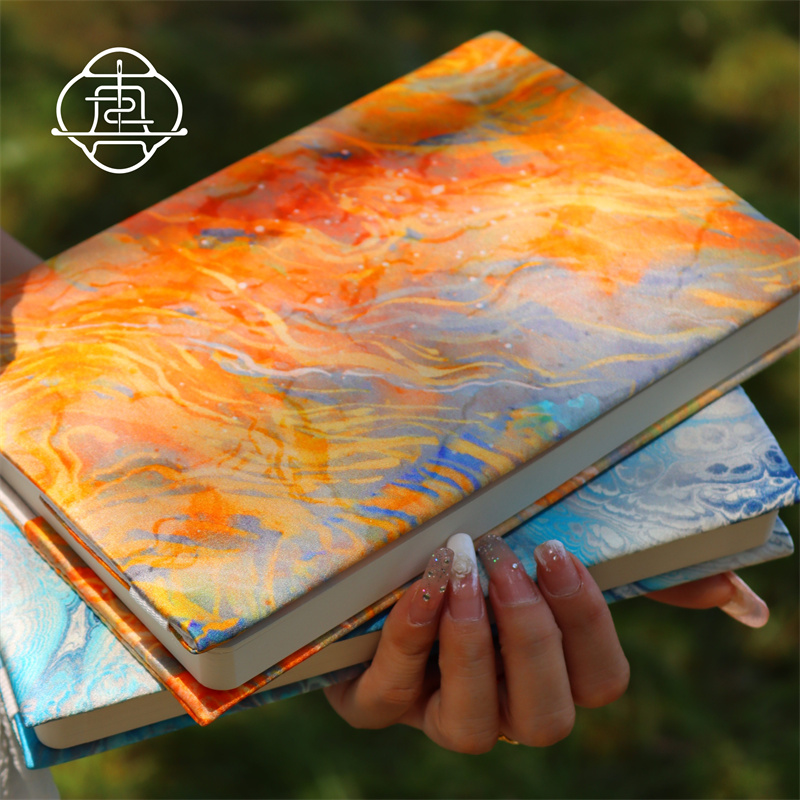 真我 长月烬明 真丝敦煌手工布书衣套装A5A6手账本记事本封套文创