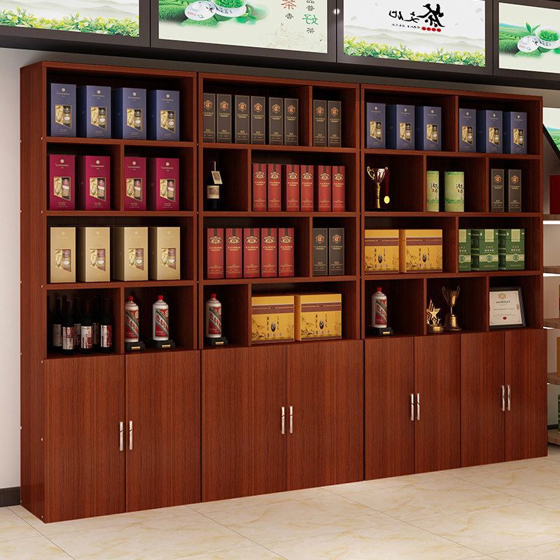 烟酒展示柜茶叶店多层货柜烟草柜台店铺产品陈列柜超市货架展示架图片