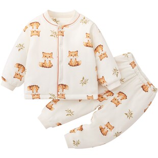 婴儿分体套装150克婴幼儿衣服秋冬装加厚保暖衣男女宝棉服外出服