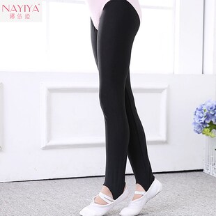 儿童舞蹈袜丝滑氨纶光泽裤袜踩脚裤女童健美裤黑白色光面连裤袜夏
