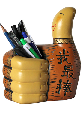 学霸陶瓷笔筒书柜励志摆件学生教师节礼物办公桌面摆设修身装饰品