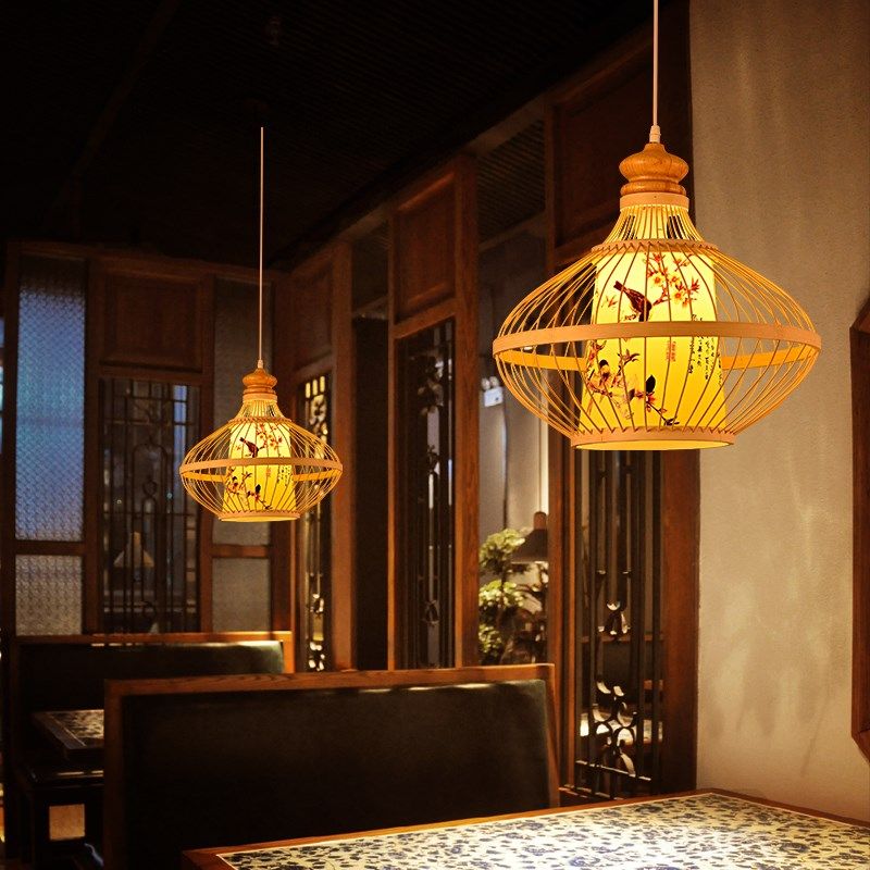 竹艺禅意茶室卧室吊灯中式餐厅灯客厅火锅店餐馆灯具包厢竹编灯笼,家装灯饰光源,餐厅吊灯,淘宝优惠券,粉丝福利购,淘宝优惠卷