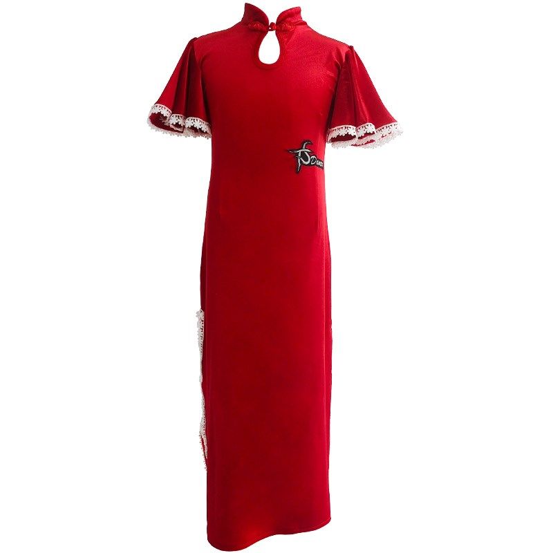 拉丁舞比赛服女儿童旗袍表演服高档复古中国风元旦喜庆演出舞蹈服