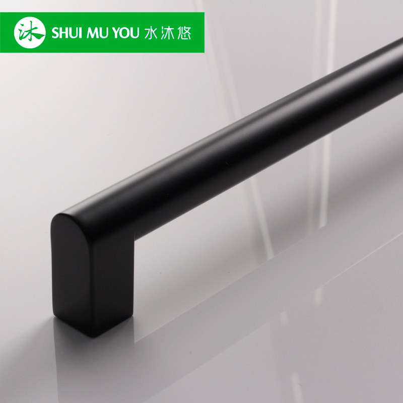 水沐悠高端304不锈钢嵌入式洗碗机冰箱门拉篮木质面板拉手把手