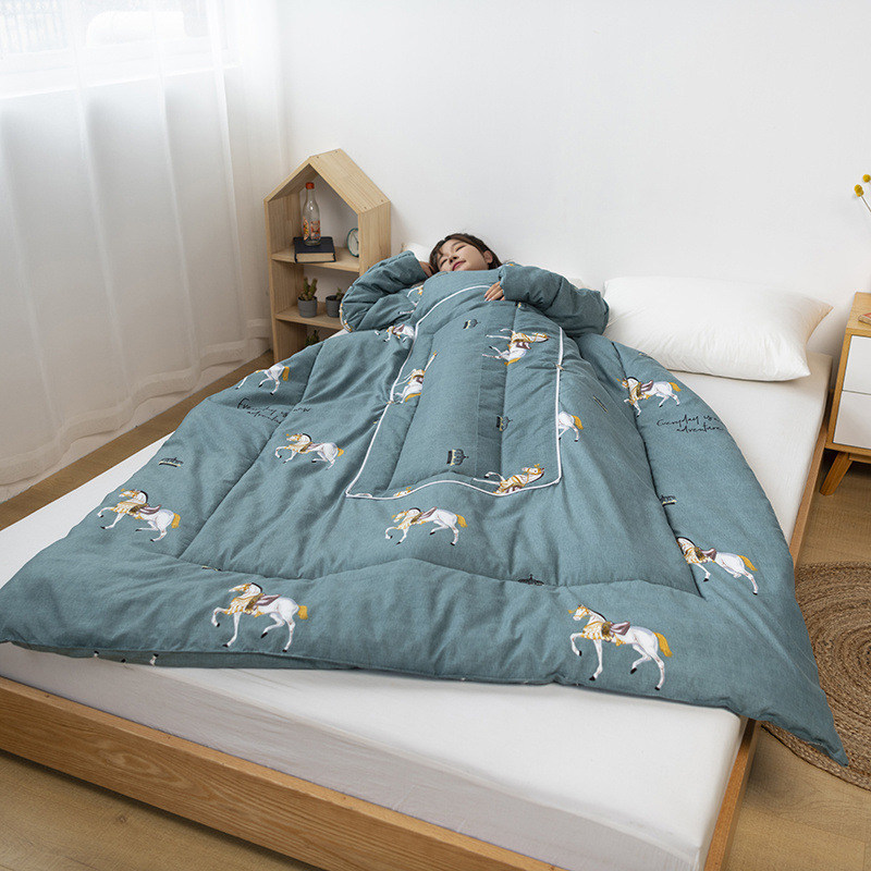 多功能懒人抱枕被冬天加厚可穿式有袖子保暖午睡车载抱枕被子两用