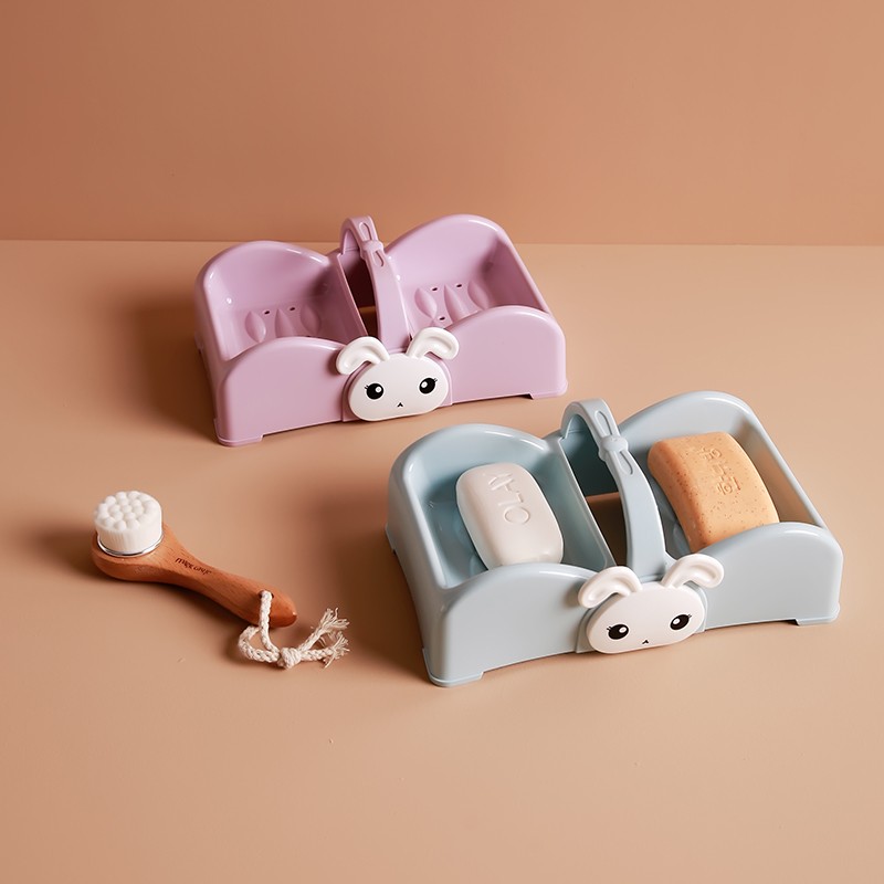 大号双格肥皂盒洗衣香皂盒沥水家用创意肥皂架香皂托免打孔置物架