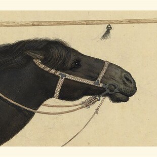 清郎世宁阿玉锡持矛荡寇图古代人物画横幅挂画酒店装饰画临摹手稿